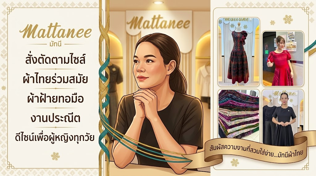 มัทนีผ้าไทย ชุดเดรสผ้าไทยร่วมสมัย ผ้าฝ้ายทอมือลพบุรีและงานสั่งตัดตามสัดส่วน